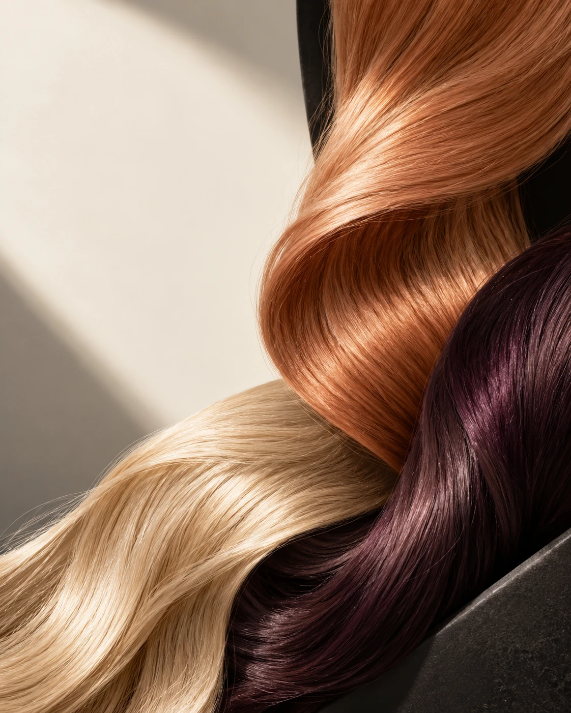 Illustrative hair-color study — original artwork, not a photograph of Y&S clients or the salon.